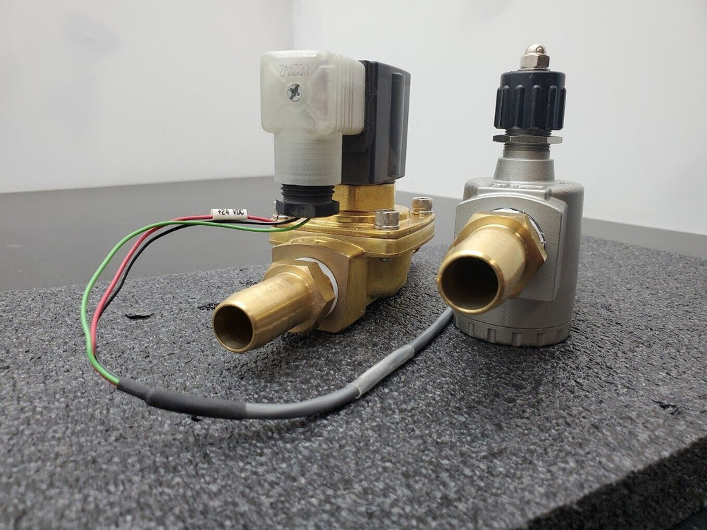 SMC 1" Solenoid VXZ2350-06-5DZ1 Valve 24VDC 3/4" ID Hose Barb AS500 Flow Control