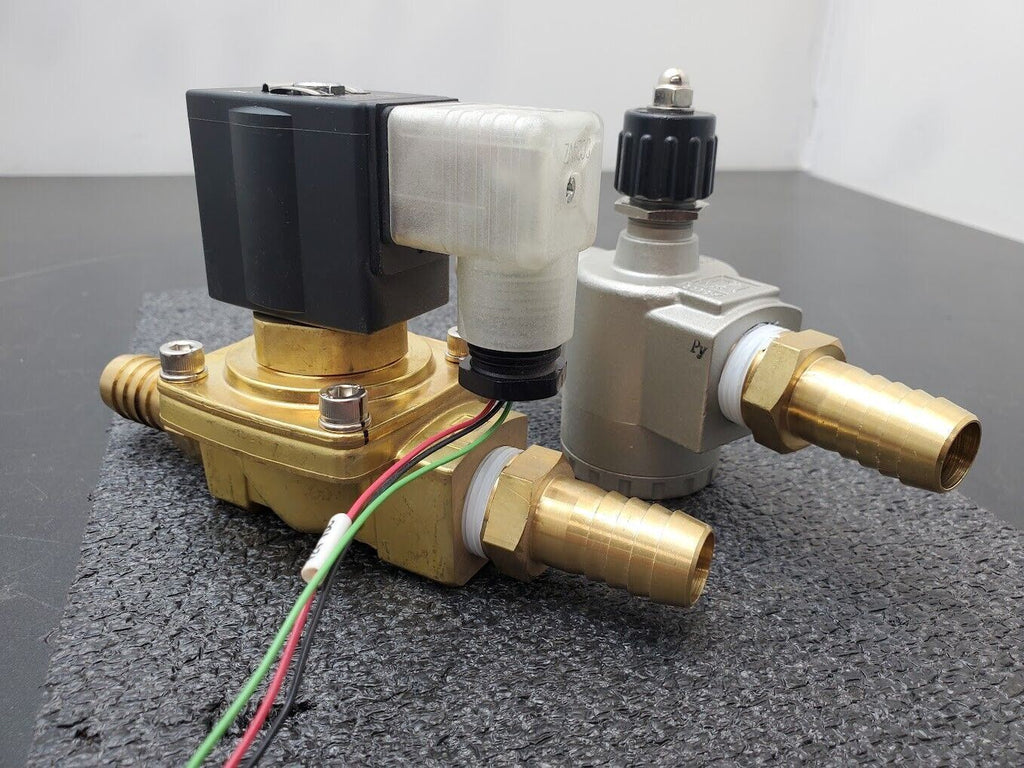 SMC 1" Solenoid VXZ2350-06-5DZ1 Valve 24VDC 3/4" ID Hose Barb AS500 Flow Control