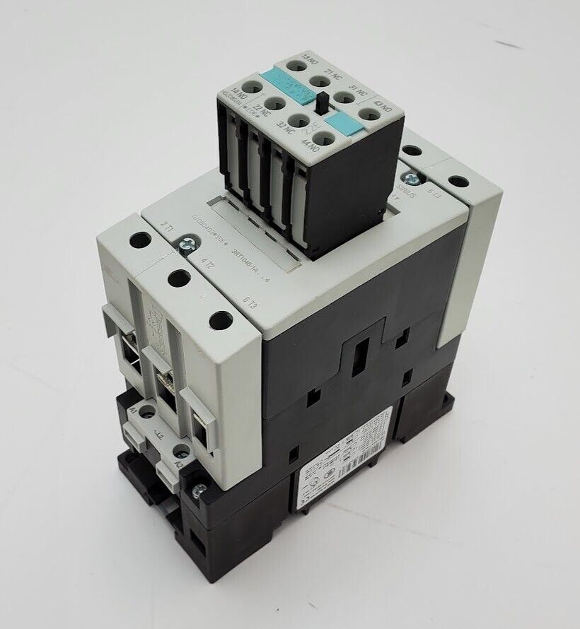 SIEMENS SIRIUS 3RT1046-1AL24 Contactor 95A 400V 230VAC 50/60Hz w/ 3RH1921-1HA22