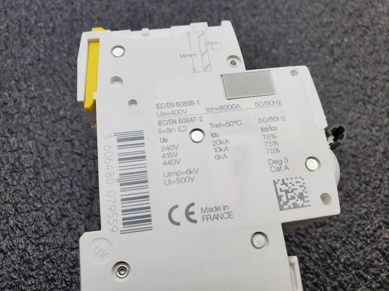 Schneider Electric 2 Pole iC60N C 10A Vigi iC60 Breaker 30mA Ground Leakage