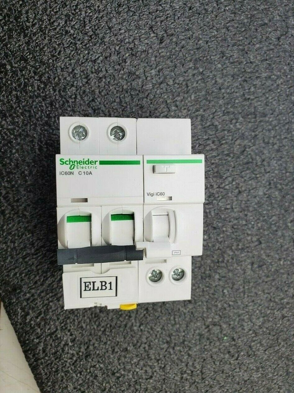Schneider Electric 2 Pole iC60N C 10A Vigi iC60 Breaker 30mA Ground Leakage
