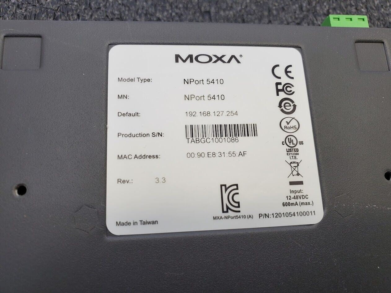 MOXA NPort 5410 4 Ports RS-232 Serial Device Server 10/100 Ethernet 12-48VDC