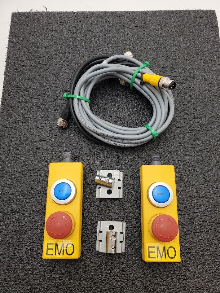 Lot of 2 SICK Emergency Stop EMO ESTOP / Reset ES11-SC4D8 / ES11SC4D8 w/ cables