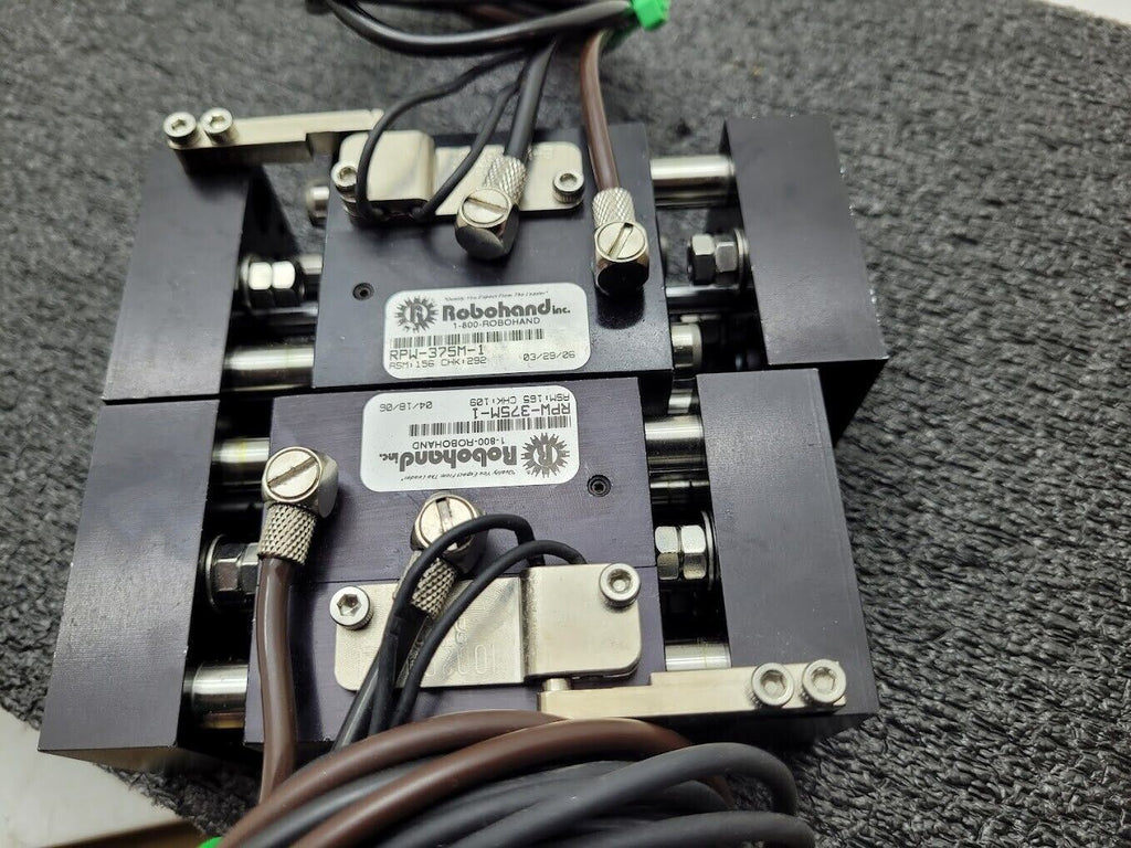 Lot of 2 Robohand RPW-375M-1 Heavy Duty Pneumatic Parallel Gripper + Sensors