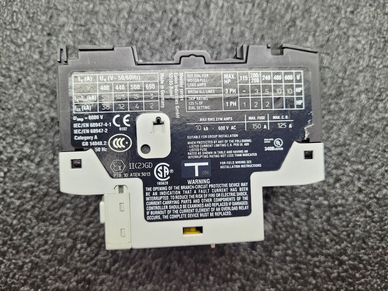 Eaton Moeller PKZM0-16 Thermal Magnetic Circuit Breaker 10A-16A XTPR016BC1 600V