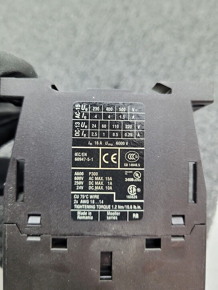 Eaton DIL A-40 24V Coil AC OR DC 4A/2A Contactor 4 Pole XTRE10B40 DIN Rail