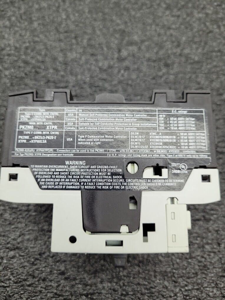 Eaton Moeller PKZM0-6.3 Thermal Magnetic Circuit Breaker 4-6.3A 600V DIN Rail