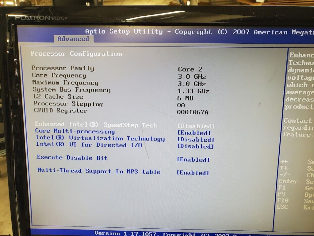 Intel S3200SH Server System Board 4GB Core 2 3GHz I/O Plate Power Supply Boots