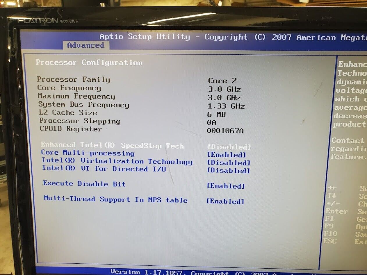 Intel S3200SH Server System Board 4GB Core 2 3GHz I/O Plate Power Supply Boots