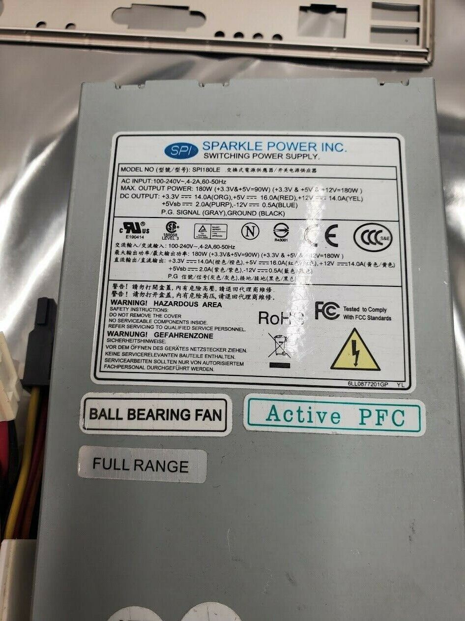 Intel S3200SH Server System Board 4GB Core 2 3GHz I/O Plate Power Supply Boots