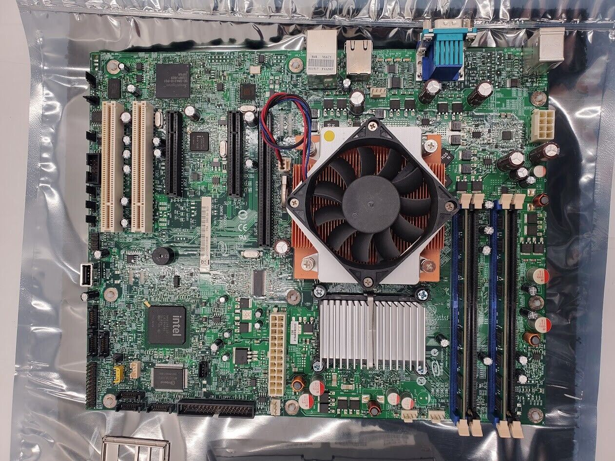 Intel S3200SH Server System Board 4GB Core 2 3GHz I/O Plate Power Supply Boots