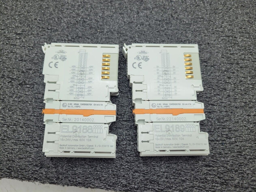 Beckhoff EL9188 & EL9189 Potential Distribution Terminal Set Working Pull