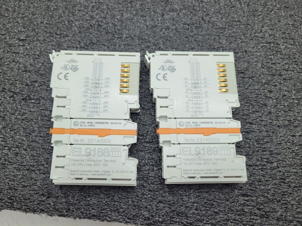 Beckhoff EL9188 & EL9189 Potential Distribution Terminal Set Working Pull