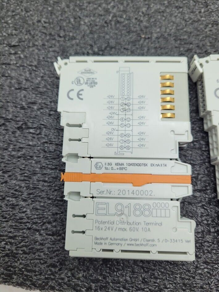 Beckhoff EL9188 & EL9189 Potential Distribution Terminal Set Working Pull