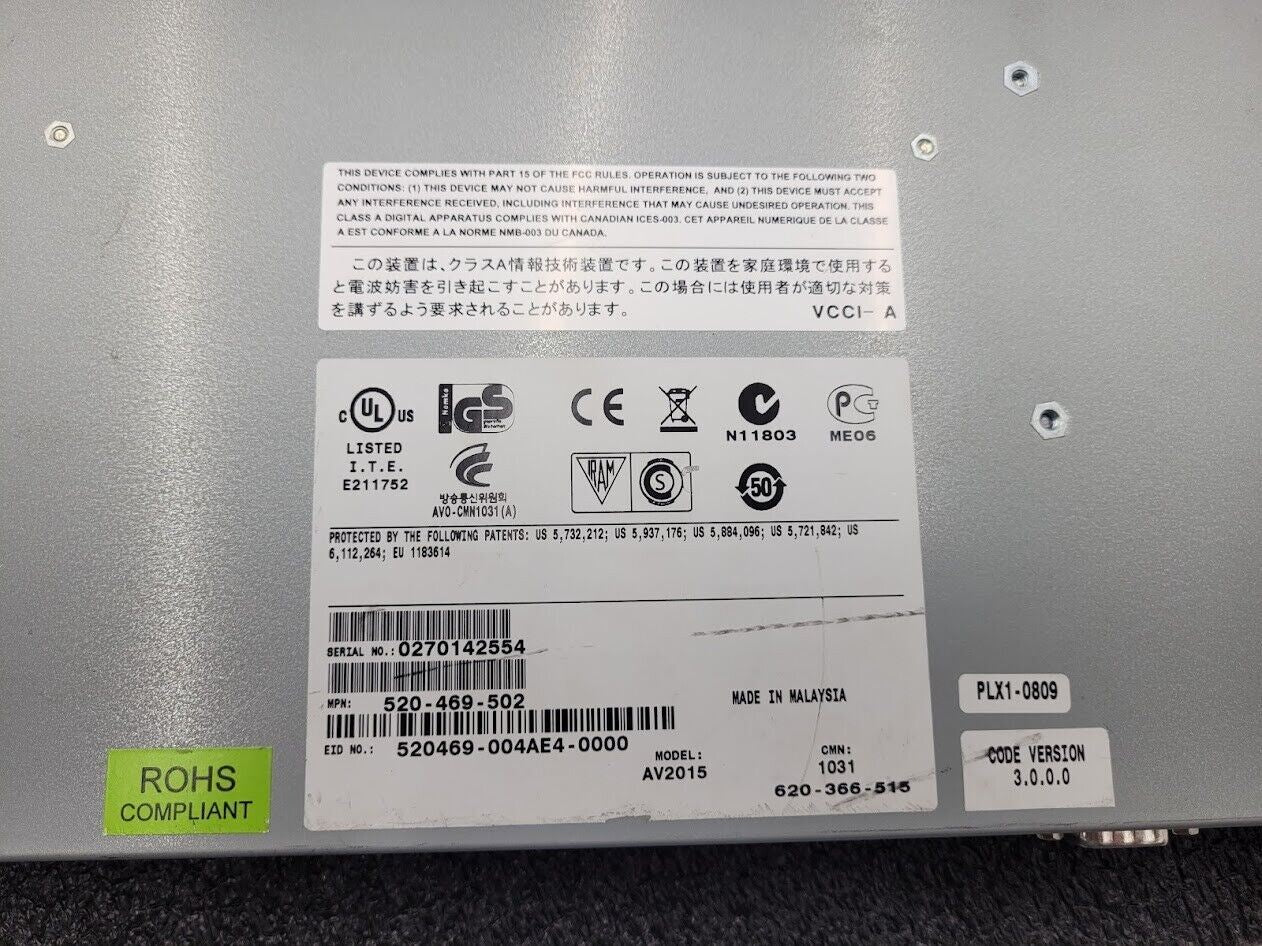 Avocent Autoview AV2015 16 Port 2 User KVM Switch 520-469-502 With Ears Power On