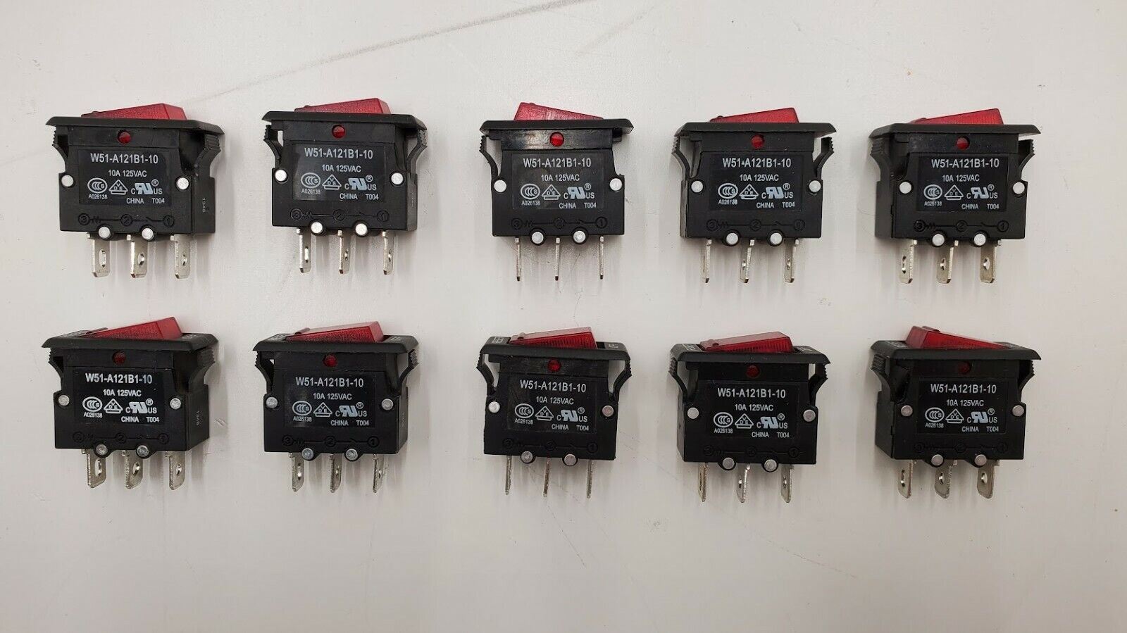 Lot of 10 TE Potter & Brumfield W51-A121B1-10 Thermal Circuit Breaker 10A 125VAC