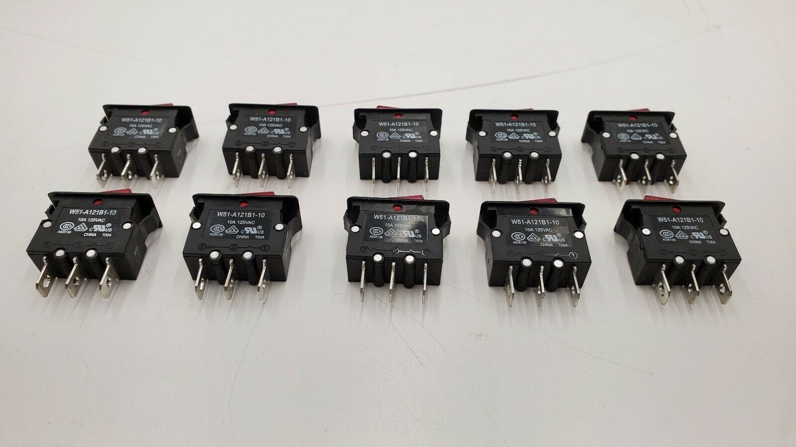 Lot of 10 TE Potter & Brumfield W51-A121B1-10 Thermal Circuit Breaker 10A 125VAC