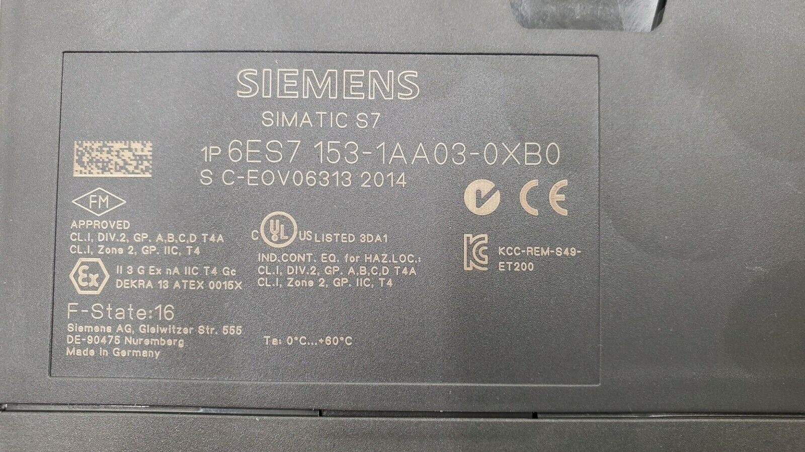 SIEMENS SIMATIC ET 200M 153-1AA03-0XB0 w/ 6ES7 972-0BB52-0XA0 Connection
