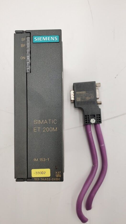 SIEMENS SIMATIC ET 200M 153-1AA03-0XB0 w/ 6ES7 972-0BB52-0XA0 Connection