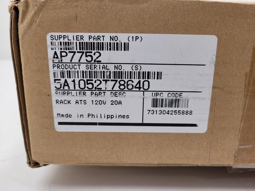 APC AP7752 Rack ATS Automatic Transfer Switch PDU 1U L5-20 20A 120v 10x 5-20R