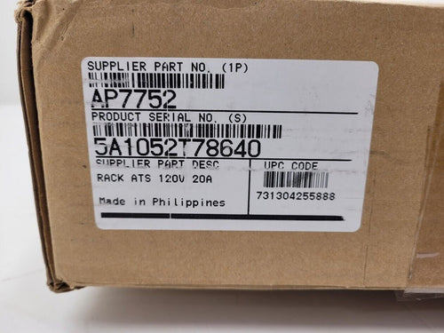 APC AP7752 Rack ATS Automatic Transfer Switch PDU 1U L5-20 20A 120v 10x 5-20R