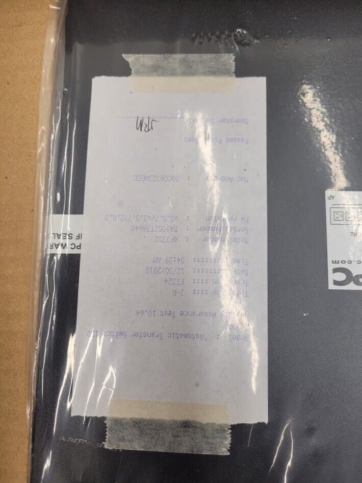 APC AP7752 Rack ATS Automatic Transfer Switch PDU 1U L5-20 20A 120v 10x 5-20R