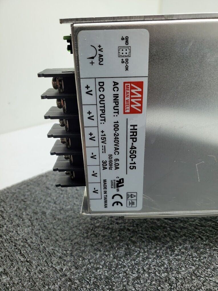 Meanwell HRP-450-15 and EPS-45-12-C DC Power Supply +15 Vdc 30 A +12V 3.75A Pair
