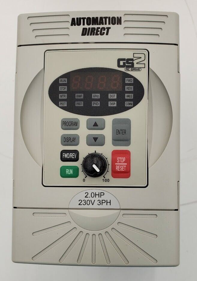 AUTOMATION DIRECT GS2-22P0 AC Micro Drive 230V 1PH In, 3PH Out, 0.1-400Hz, 2.0HP