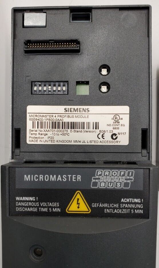 SIEMENS Micromaster 420 6SE6420-2UC21-5BA1 Inverter Drive 1.5 kW 240V ProfiBus