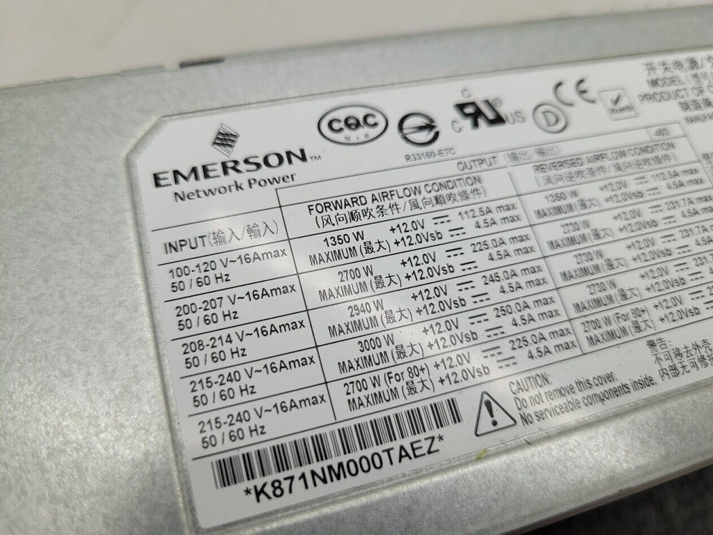 Emerson DS3000PE-3-403 12V 3000W Server Power Supply K871NM000TAEZ
