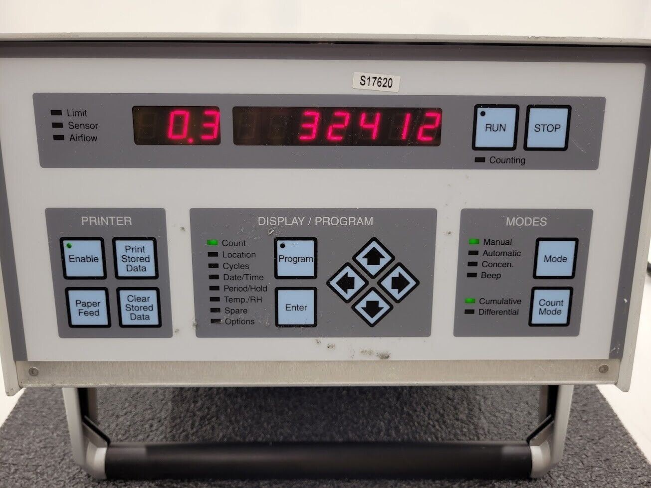 MET ONE A2400 LL Laser Particle Counter 2087126-01 0.3μm 1CFM Powers On, Counts