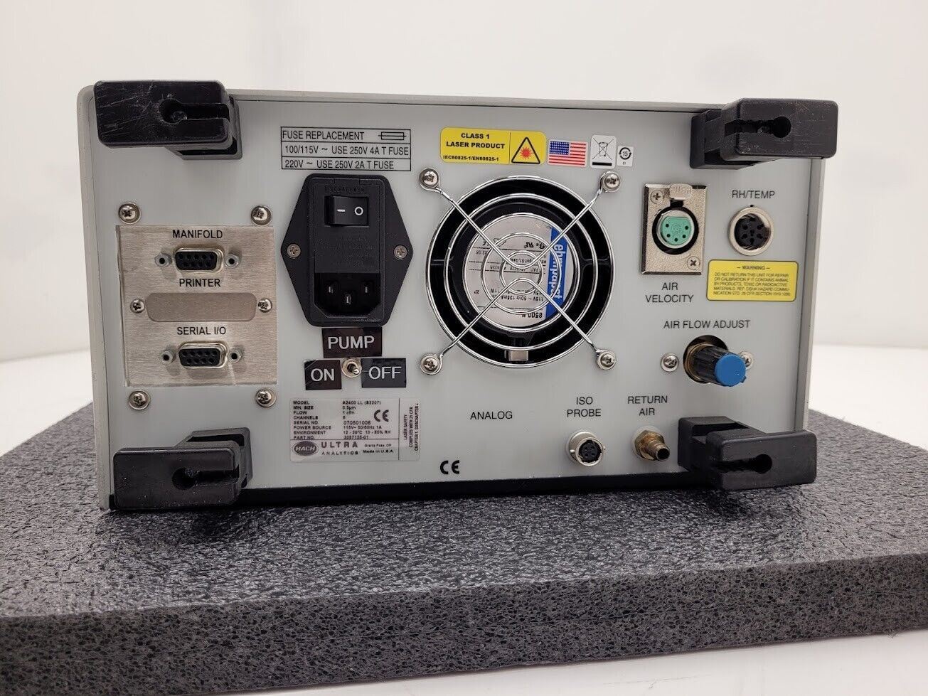 MET ONE A2400 LL Laser Particle Counter 2087126-01 0.3μm 1CFM Powers On, Counts