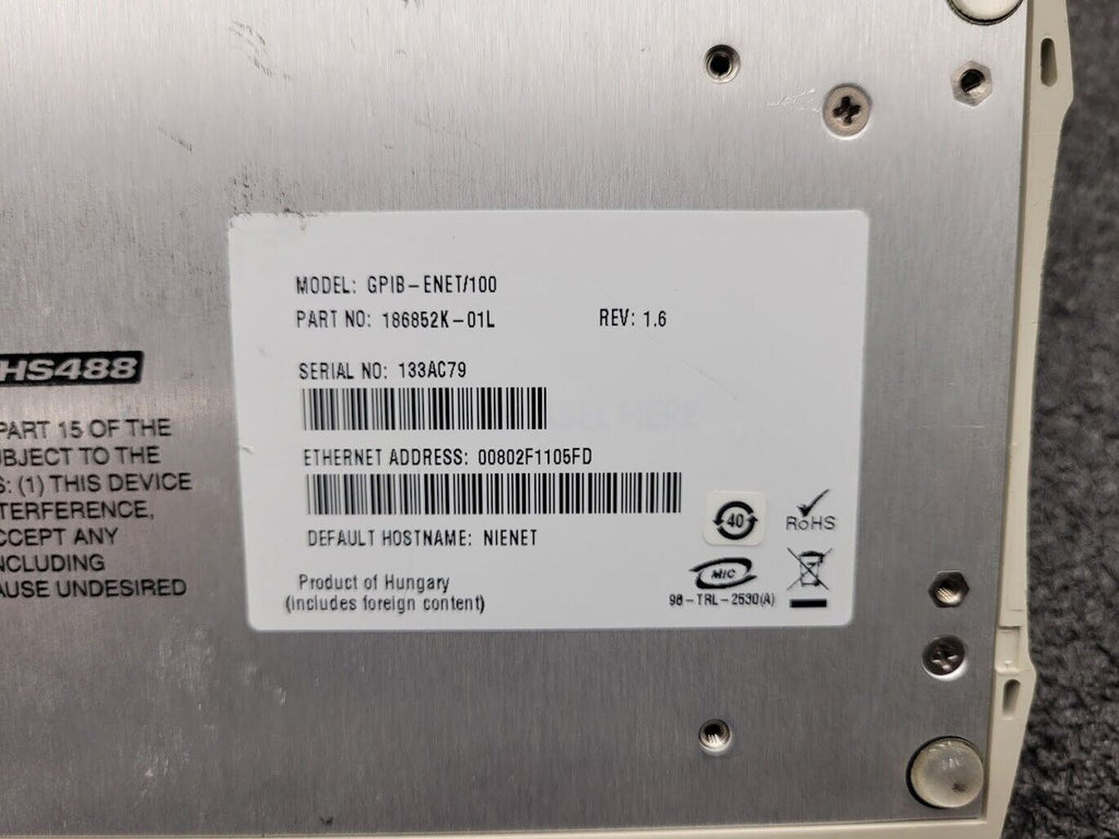 National Instruments NI GPIB-ENET/100 Ethernet GPIB Controller 186852K-01L HS488