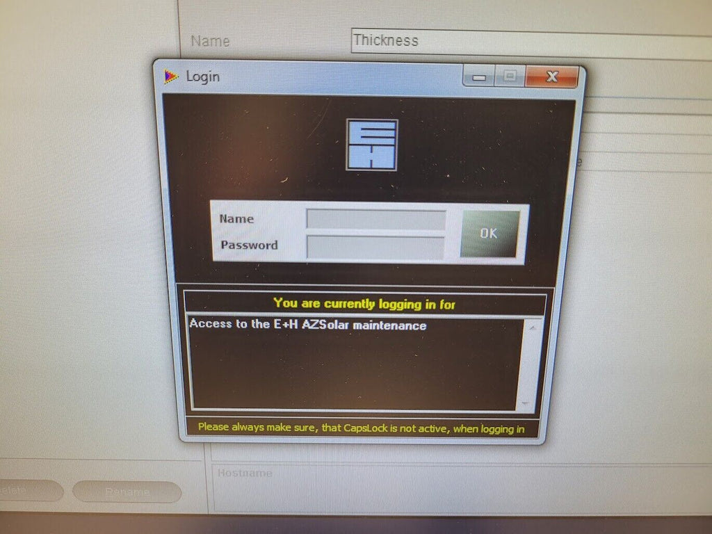 E+H Metrology MX 152 Wafer Thickness Measurement System Siemens PC Win 7 OS