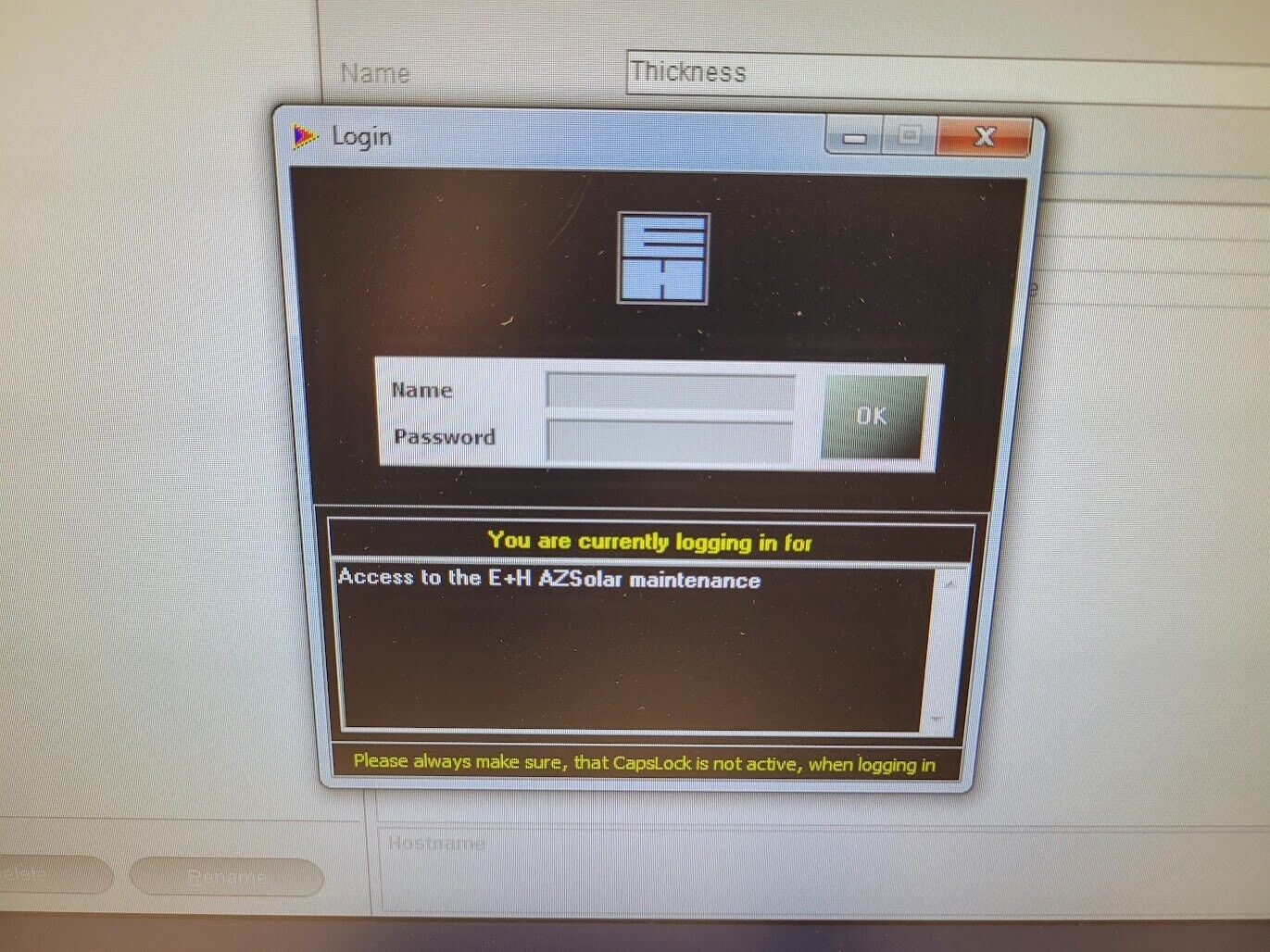 E+H Metrology MX 152 Wafer Thickness Measurement System Siemens PC Win 7 OS