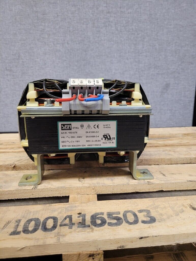 SBA 190-0075 200-550V Primary to 2x 115V or 230V Secondary Step Down Transformer