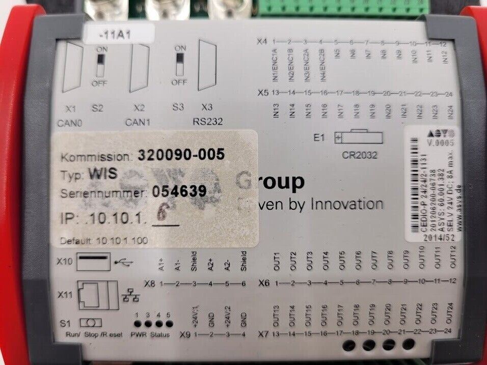 ASYS CEDIO-P PLC Control Module 24VDC 8A 24/24/2-1131 24 DIO RS232 CAN ENET USB