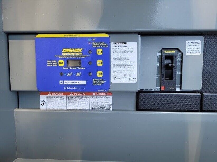 SQUARE D HL4IMA24C1 60amp Surgelogic Breaker Panel HC4286WP Cabinet +12 Breakers