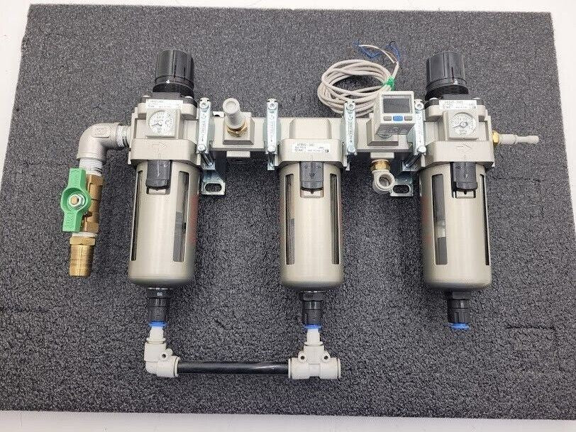 SMC 1/2" Dual Pressure Regulator Filter Manifold AW40-04DE AW40-03DE AFM-04D