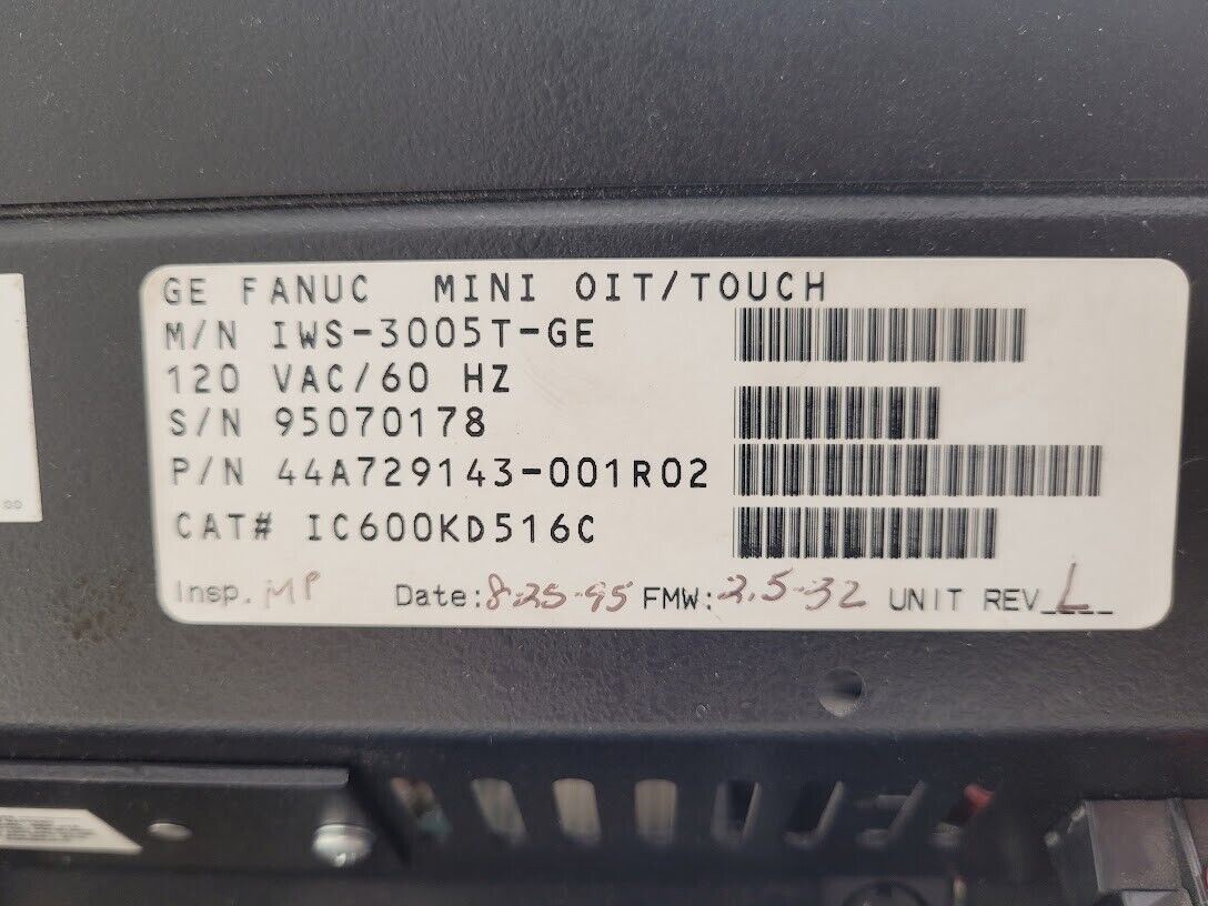 GE Fanuc Mini OIT-Touch Touch Screen NC HMI Nice Bright Orange CRT Parts/Repair.