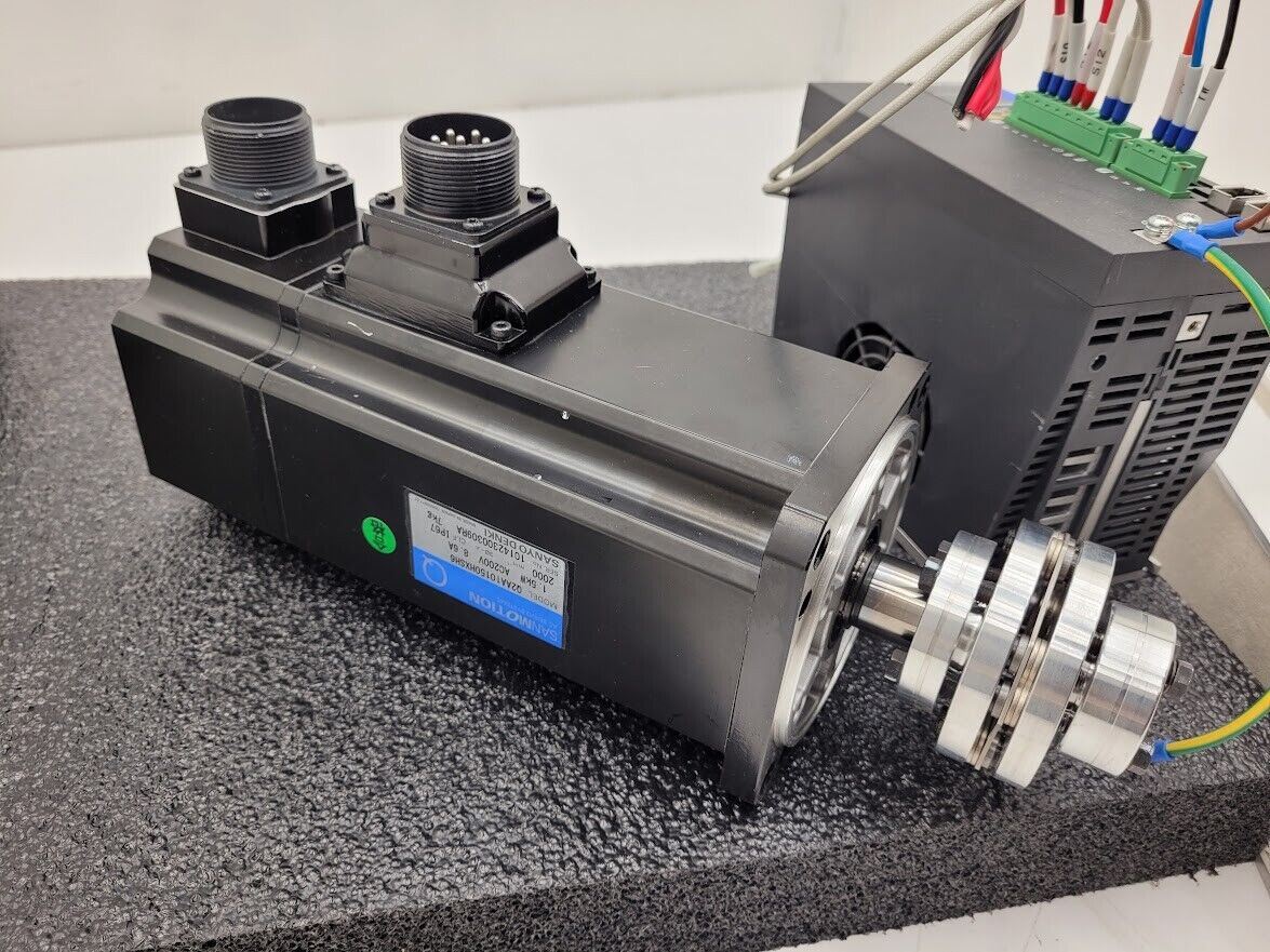 Sanyo Denki AC Servo Motor Q2AA10150HXSH6 Servo Drive RS2A05AAAL004EB2PL1 Brake