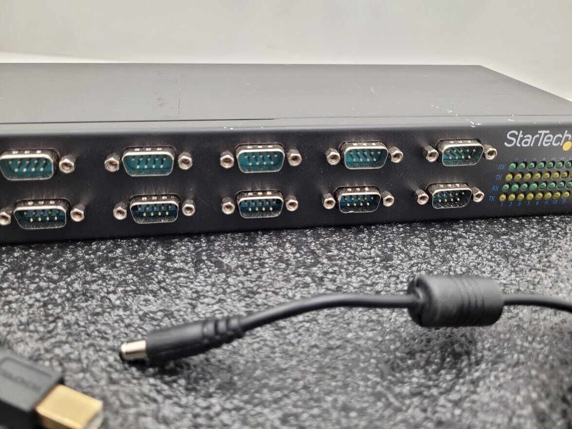 StarTech ICUSB23216FD 16-Port USB-to-Serial Adapter Hub - Black