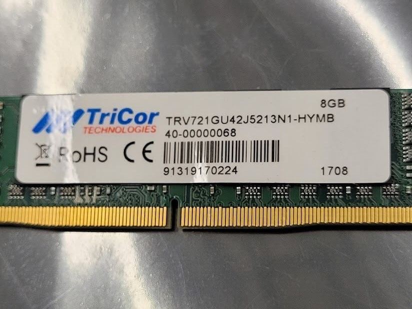 TriCor DRAM Module DDR4 SDRAM 8Gbyte 288VLP Mini-UDIMM 8Gb PC4-2133 ECC RAM