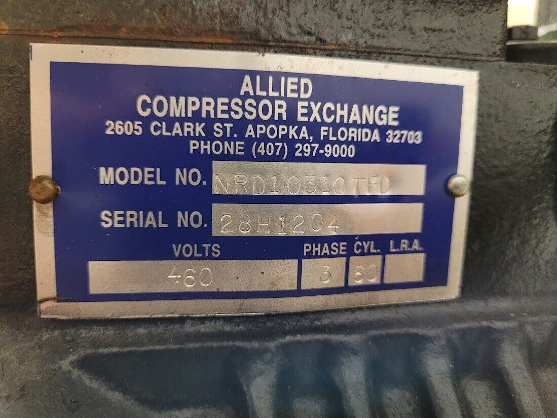 Lot of 2 Copeland Refridgerant Compressors NRD10310TFD 3HP 480VAC 23K BTU