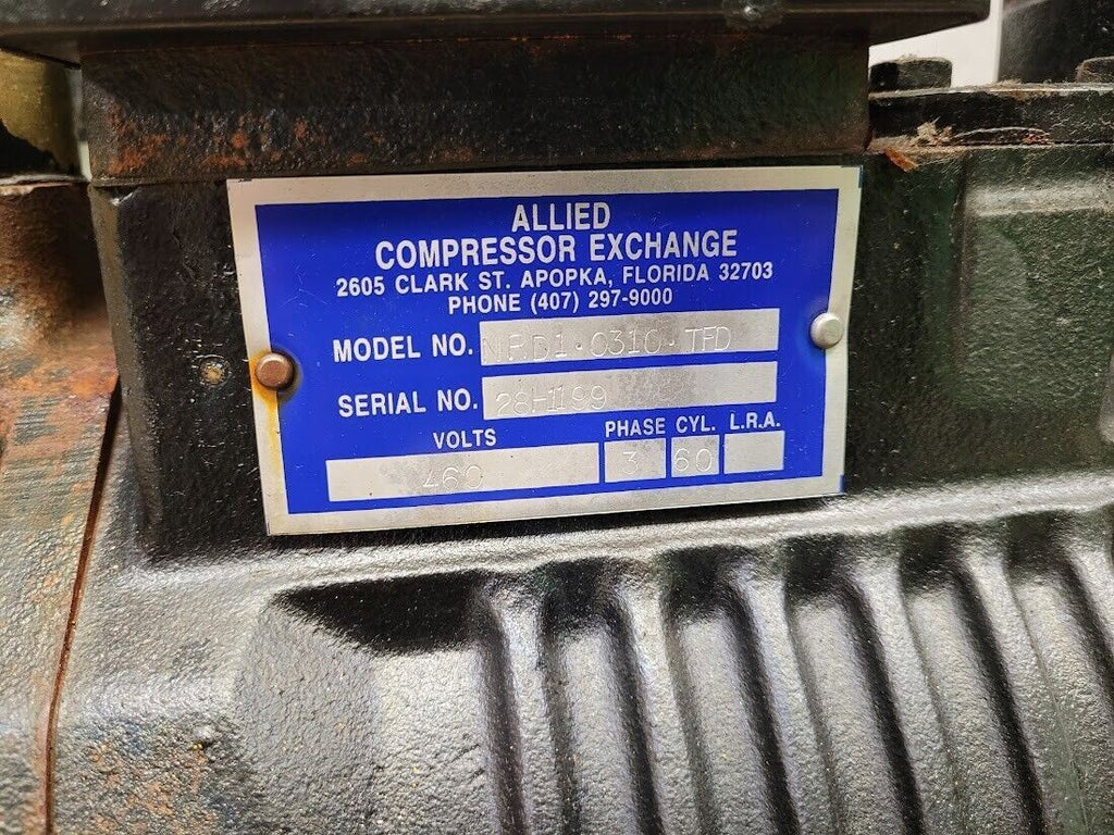 Lot of 2 Copeland Refridgerant Compressors NRD10310TFD 3HP 480VAC 23K BTU