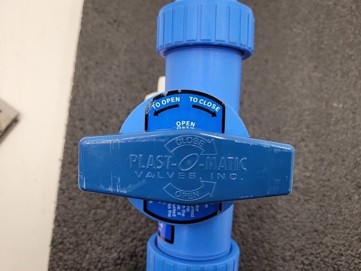 Plast-O-Matic 1"  Air / Spring Actuator Valve ABVS 1.6 Viton Seals