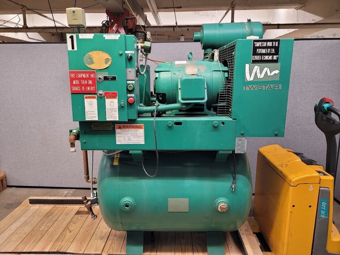 Rotary Screw Joy Twistair TA-025 30hp Air Compressor 230VAC 3PH 130 gallon tank