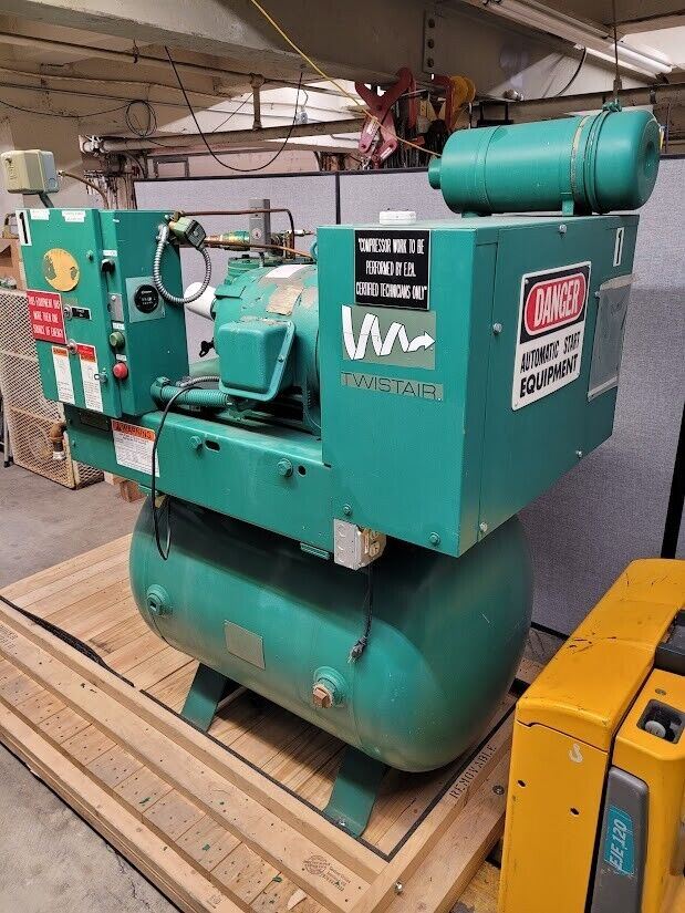 Rotary Screw Joy Twistair TA-025 30hp Air Compressor 230VAC 3PH 130 gallon tank