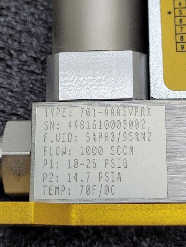 Parker Porter Digital Mass Flow Controller 701-AAASVPRX 5%PH3 / 95%N2 1000SCCM