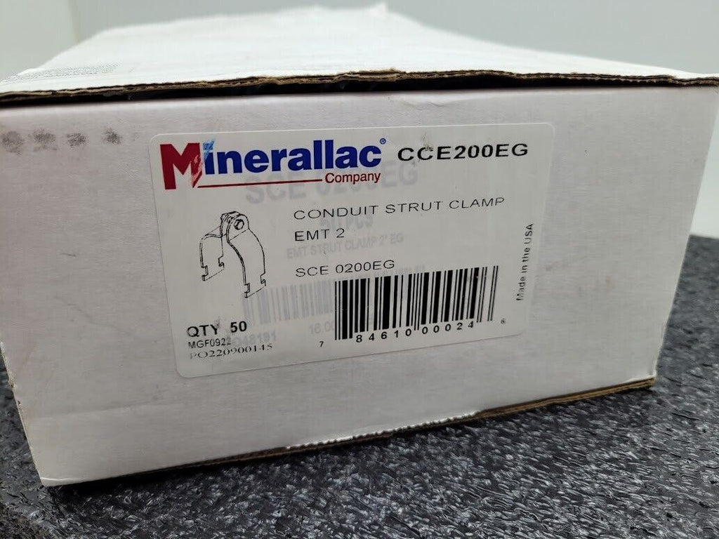 Rigid 2" Minerallac Conduit Strut Clamp CCE200EG SCE0200EG Box of 50